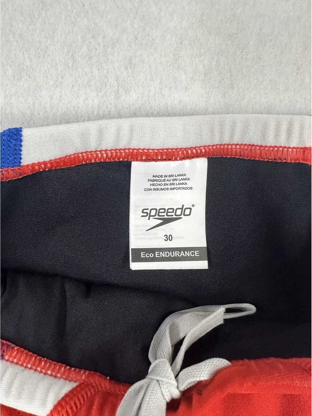 Speedo Eco Endurance Men's Size 30 Red, White, and Blue Swim Briefs